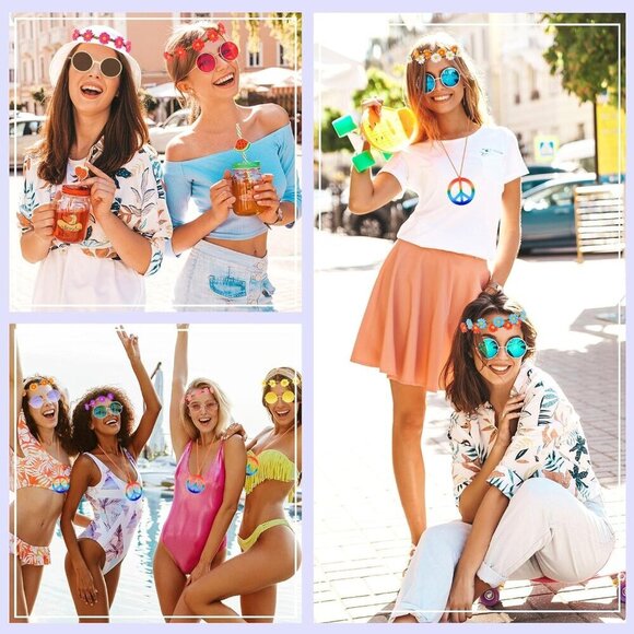 Hippie Costume Accessory Set 30 pcs Vintage 60s 70s Party Supplies main image 6